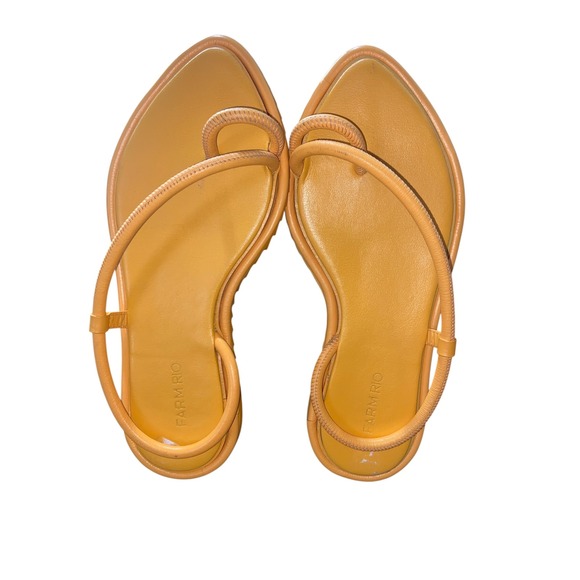 FARM Rio Shoes - Farm Rio Womens Mustard Yellow Cord Strap Toe Loop Slingback Sandals Size 7.5